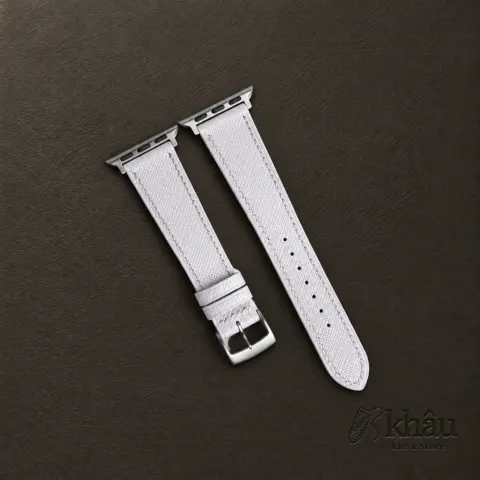 Light Purple Saffiano Leather Apple Watch Band — front view