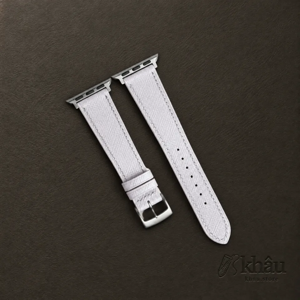 Light Purple Saffiano Leather Apple Watch Band — front view