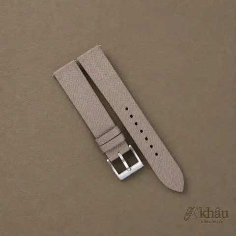 Vintage Light Grey Epsom Leather Slim Watch Strap — front view