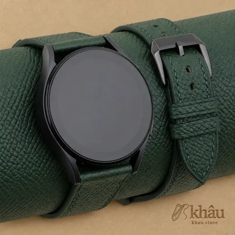 Forest Epsom Leather Samsung Watch Band — front view