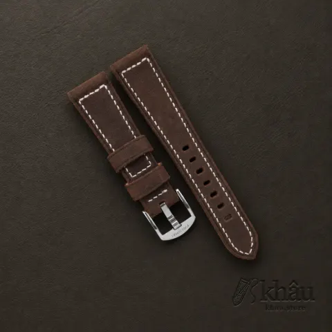 Brown Crazy Horse Leather Strap for PAM Watch — front view