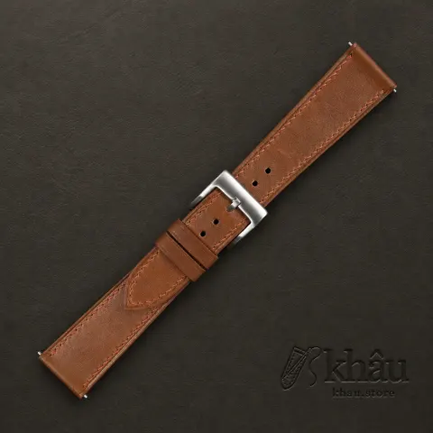Brown Smooth Calf Leather Watch Strap — additional view
