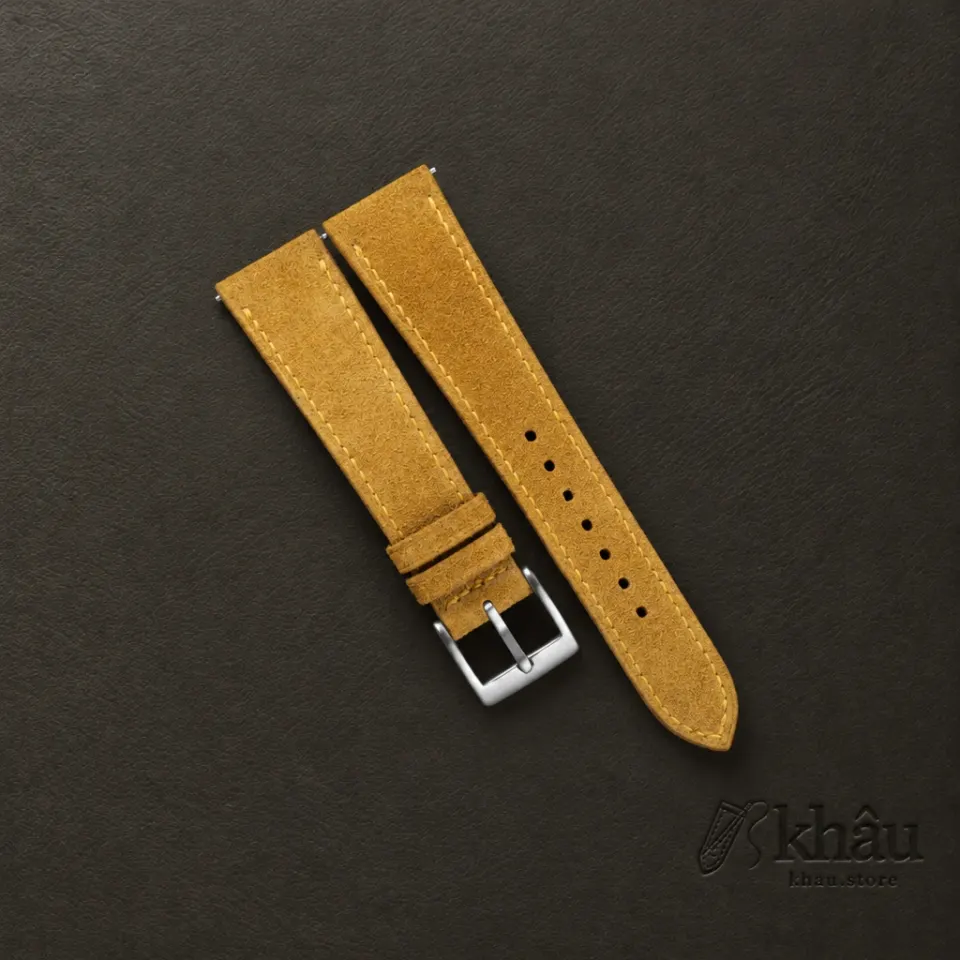 Whiskey Suede Leather Watch Strap — front view