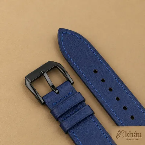 Dark Blue Ostrich Leather Samsung Watch Band — additional view