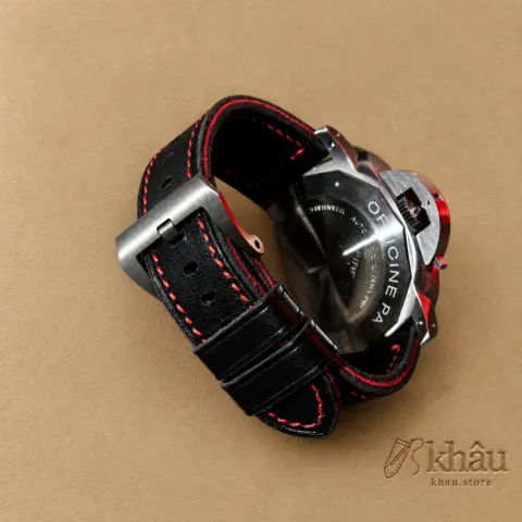 Black Vachetta Veg Leather Strap for PAM Watch — additional view