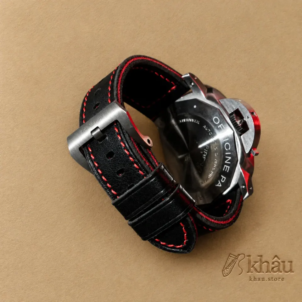 Black Vachetta Veg Leather Strap for PAM Watch — additional view