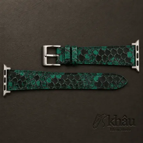 Green Python Leather Apple watch band — additional view