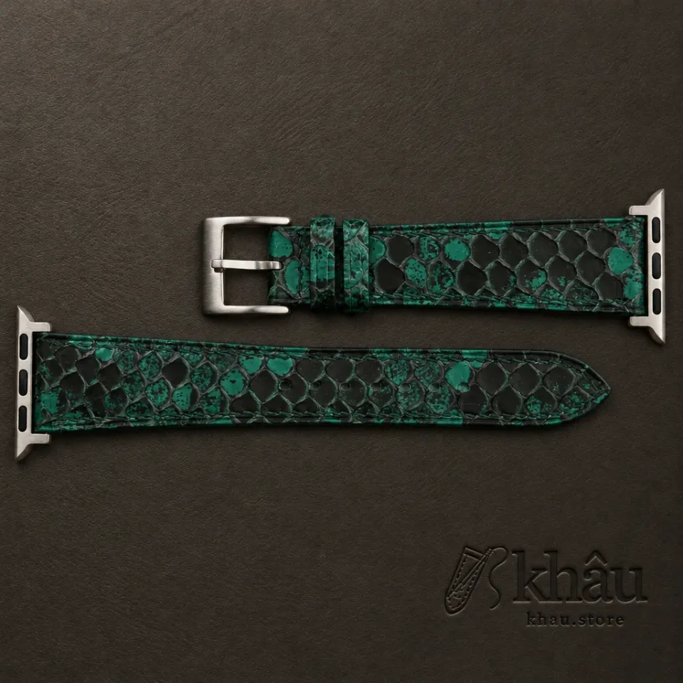Green Python Leather Apple watch band — additional view