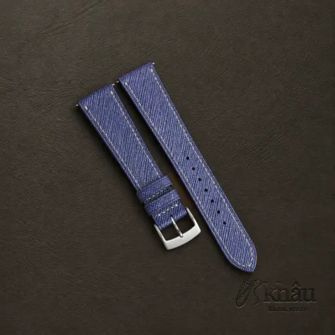 Blueberry Saffiano Leather Watch Strap — front view