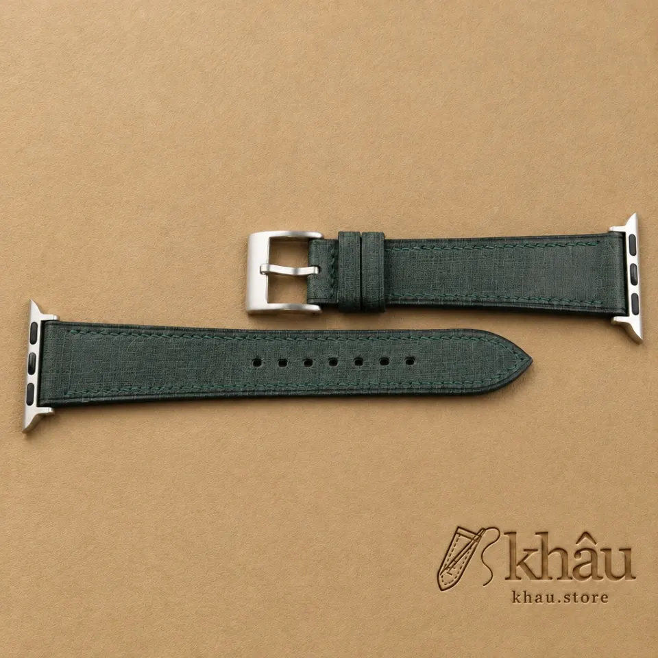 Dark Green Babele Leather Apple Watch Band — additional view
