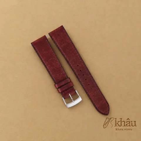 Burgundy Pueblo Badalassi Carlo Leather Watch Strap — front view