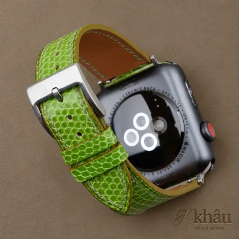 Light Green Lizard Leather Apple Watch Band — additional view