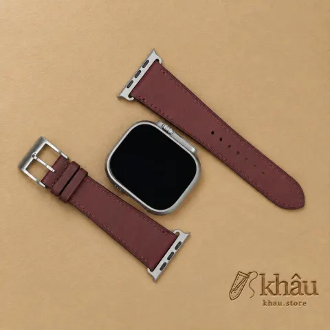 Burgundy Badalassi Carlo Pueblo Leather Apple Watch Ultra Band — additional view
