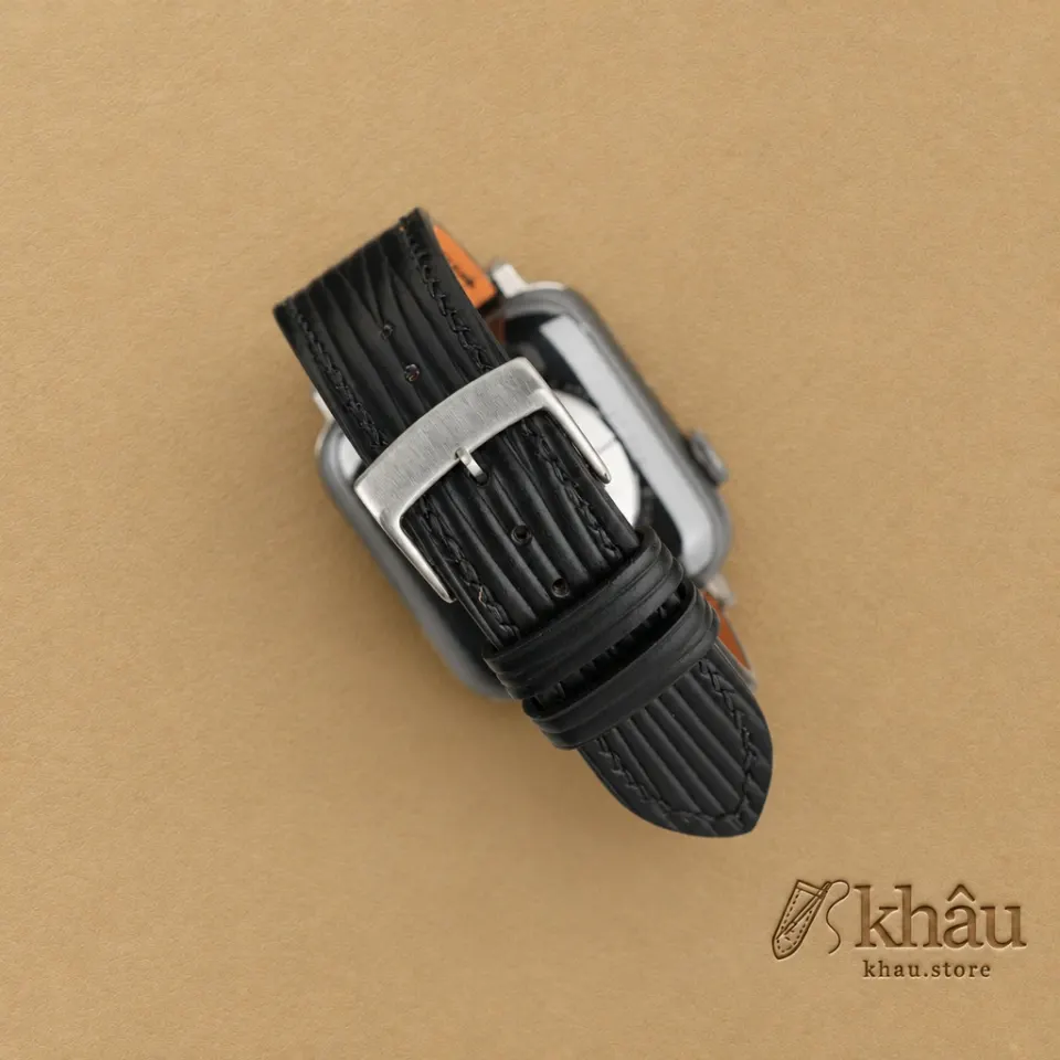 Black Epi Leather Apple Watch Band — additional view