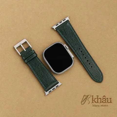 Dark Green Box Calf Leather Apple Watch Ultra Band — additional view