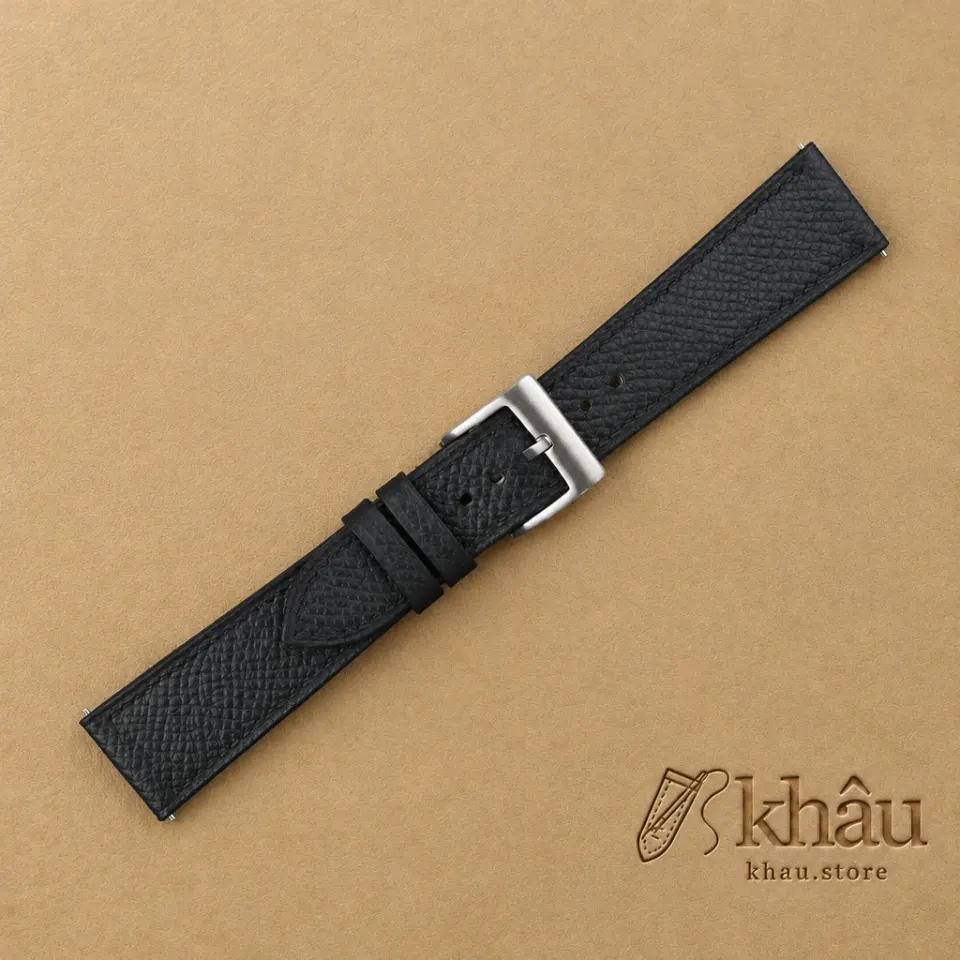 Black Epsom Leather Watch Strap — additional view