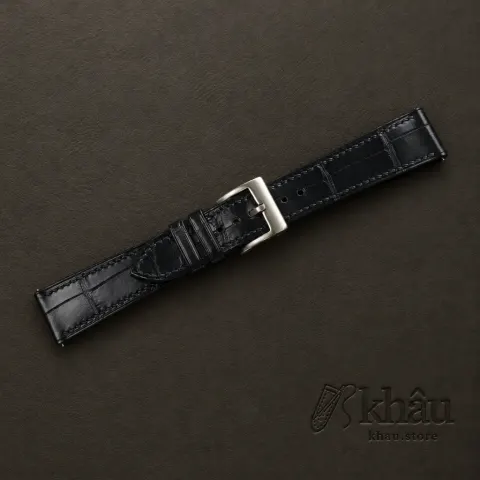 Midnight Blue Alligator Leather Watch Strap — additional view