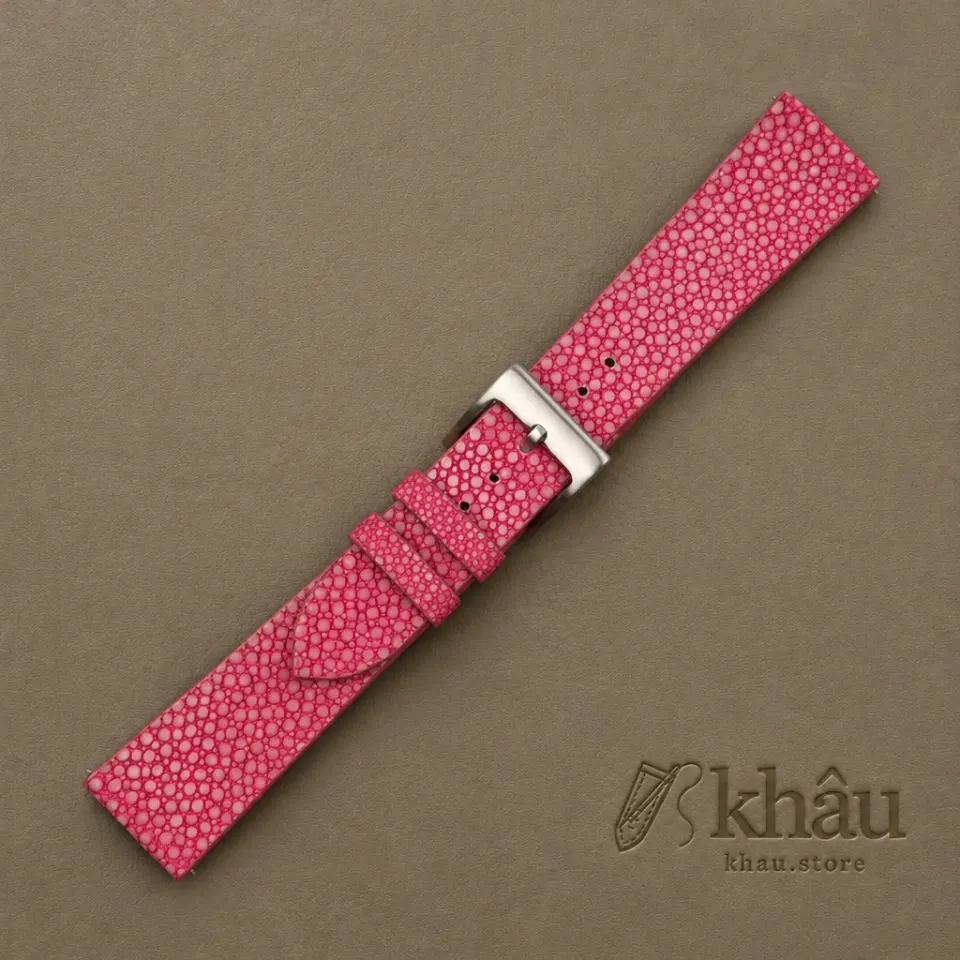 Vintage Pink Stingray Leather Watch Strap — additional view