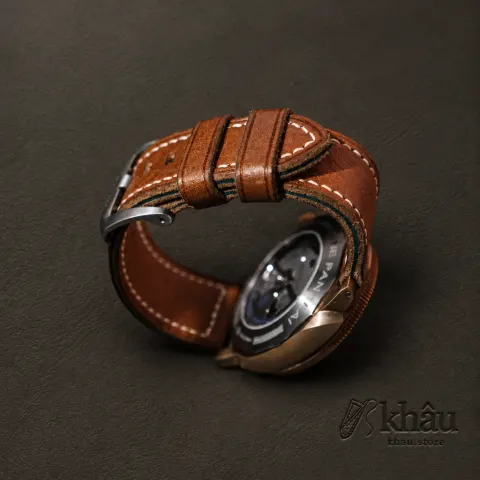 Golden Vachetta Veg Leather Strap for PAM Watch — additional view