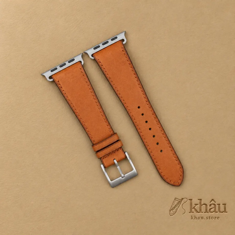 Whiskey Badalassi Carlo Pueblo Leather Apple Watch Ultra Band — front view