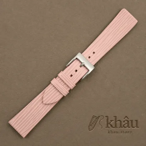 Light Pink Calfskin Watch Strap – Waves Texture — additional view