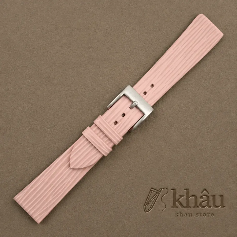 Light Pink Calfskin Watch Strap – Waves Texture — additional view