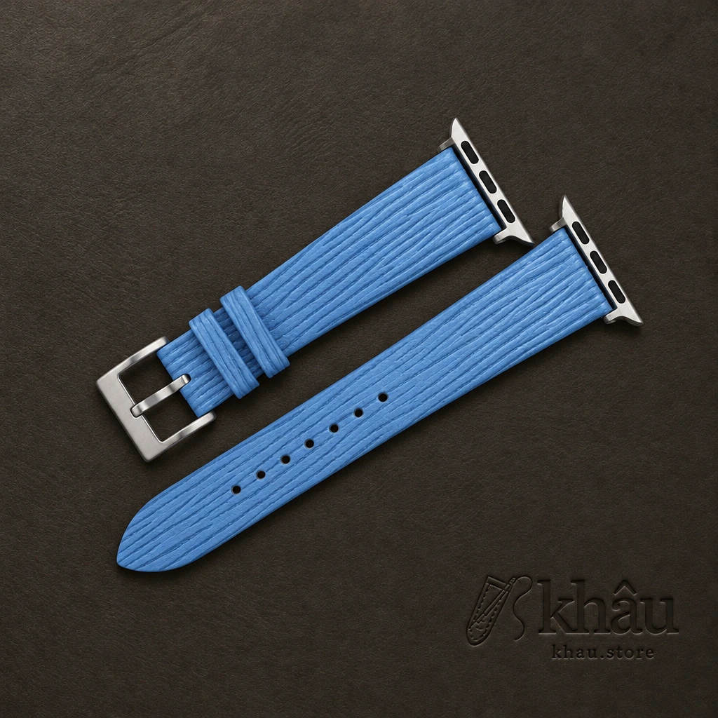 To My Son – Light Blue Epi Leather Apple Watch Band Gift for Son — front view