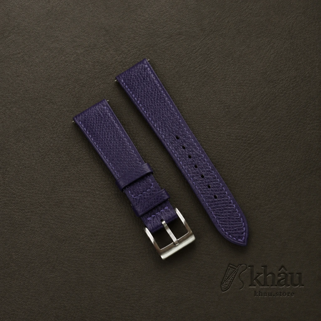 Purple Epsom Leather Watch Strap — front view