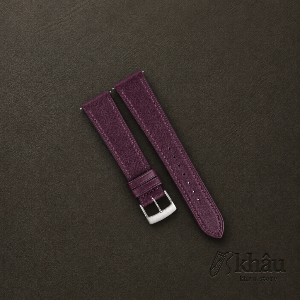 Purple Swift Leather Watch Strap — front view