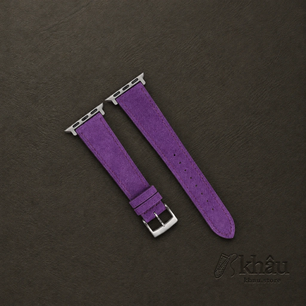Purple Suede Leather Apple Watch Band — front view