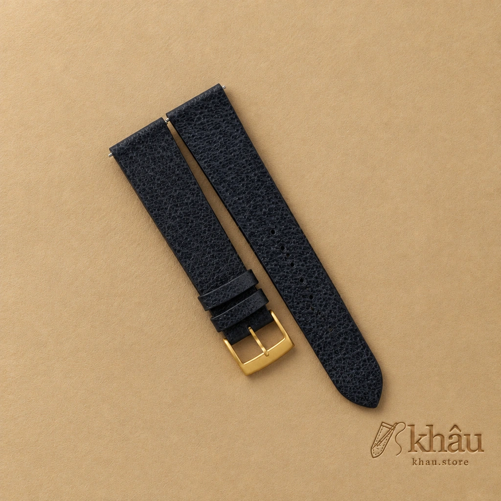 Vintage Navy Peccary Leather Watch Strap — front view