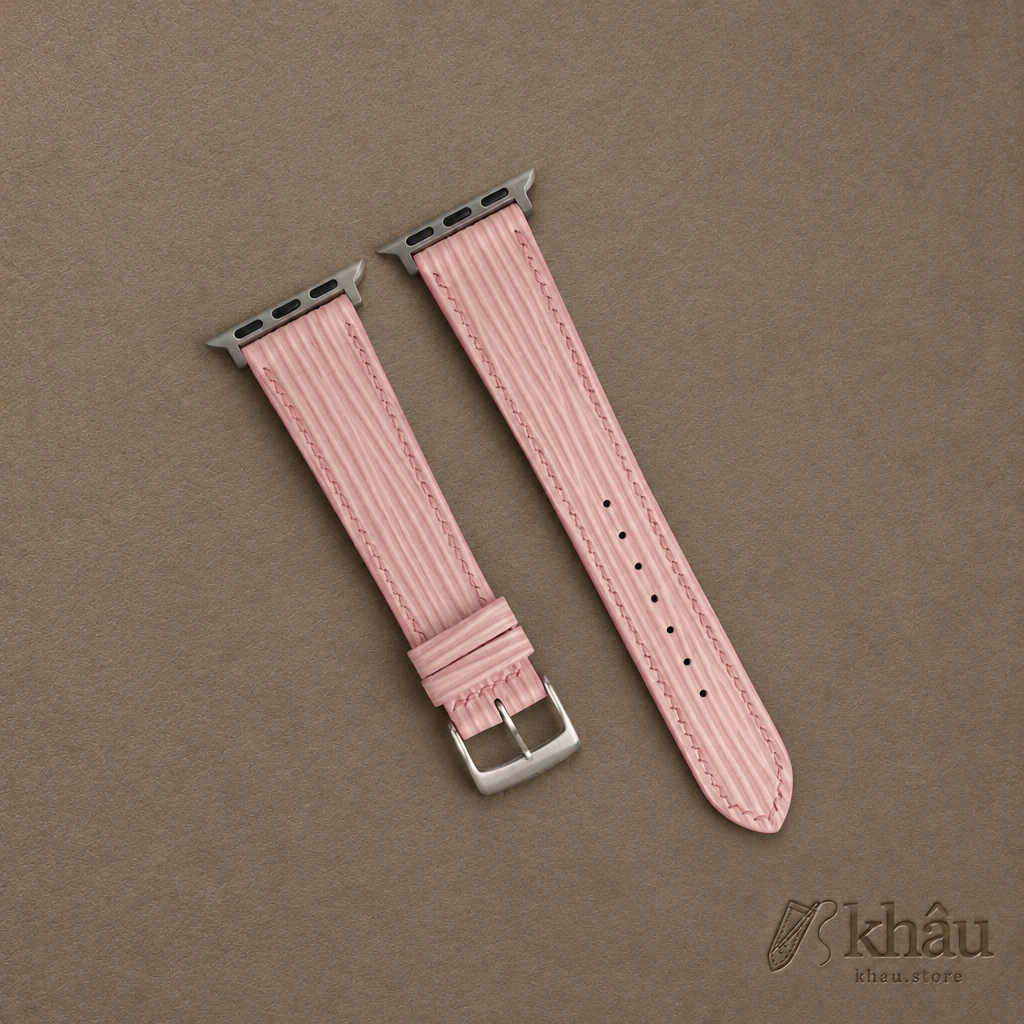 Light Pink Epi Leather Apple Watch Band — front view