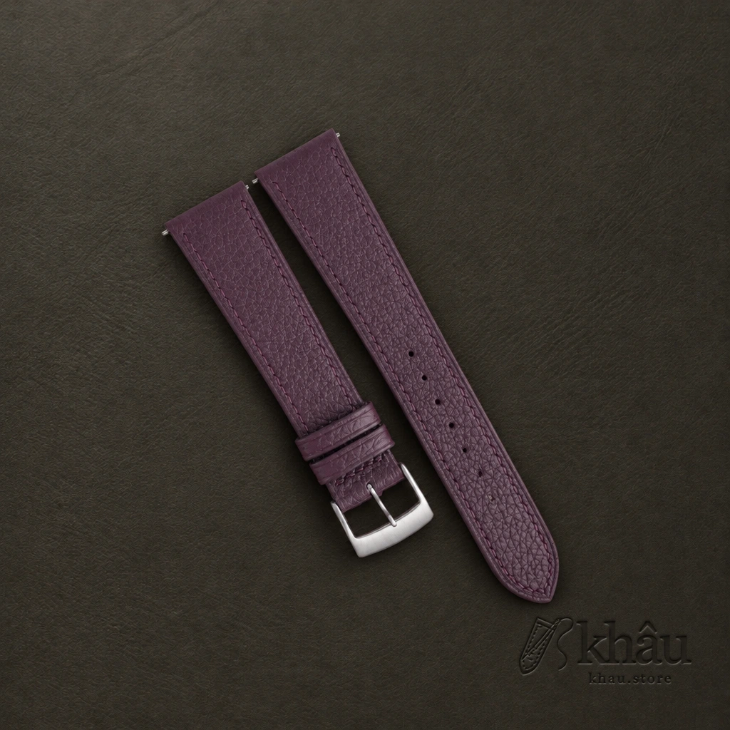 Purple Togo Leather Watch Strap — front view