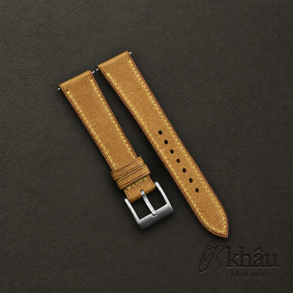 Whiskey Babele Leather Watch Strap — front view