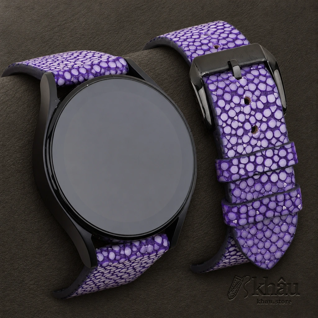 Purple Stingray Leather Samsung Watch Band — front view