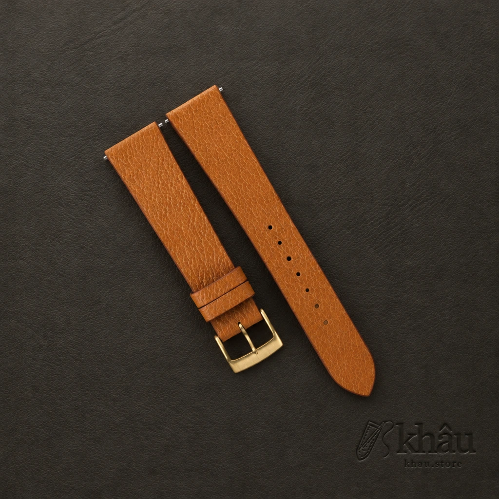 Vintage Golden Peccary Leather Watch Strap — front view