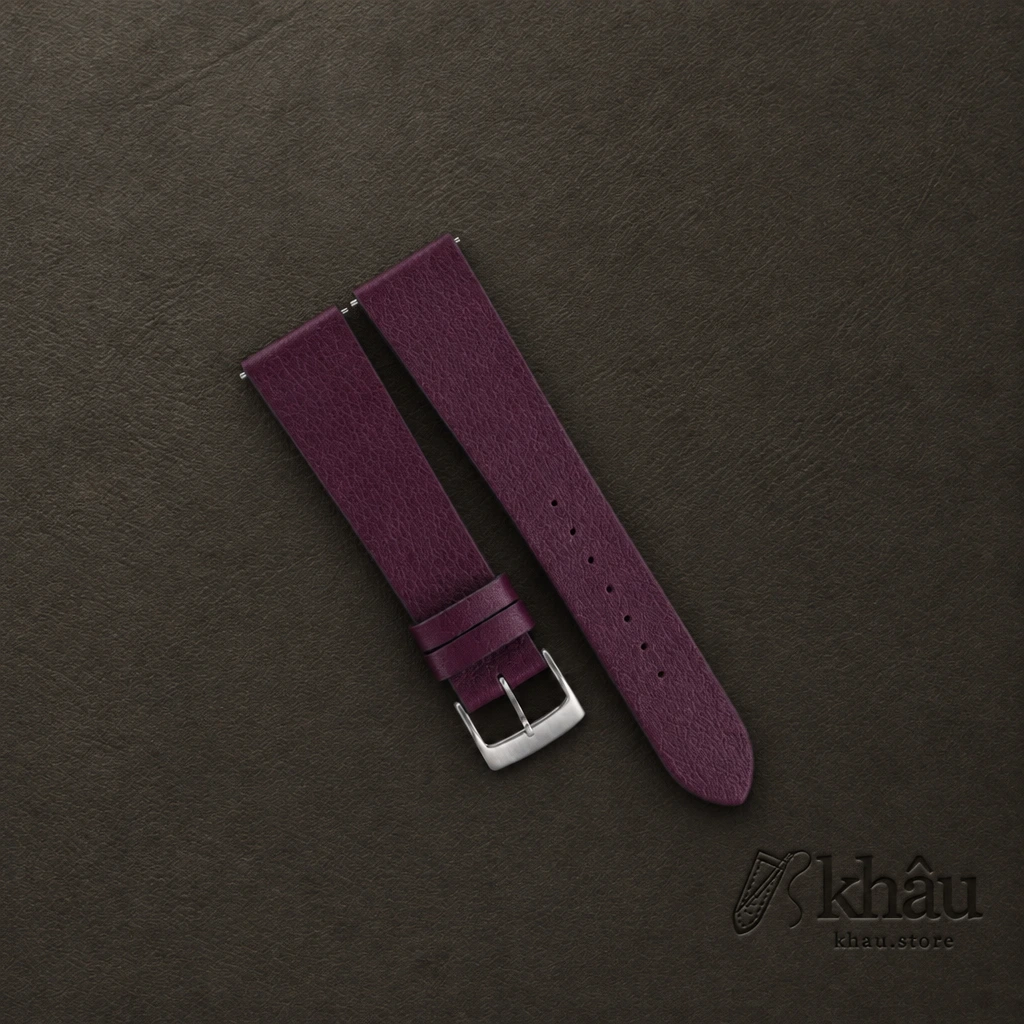 Vintage Purple Swift Leather Watch Strap — front view