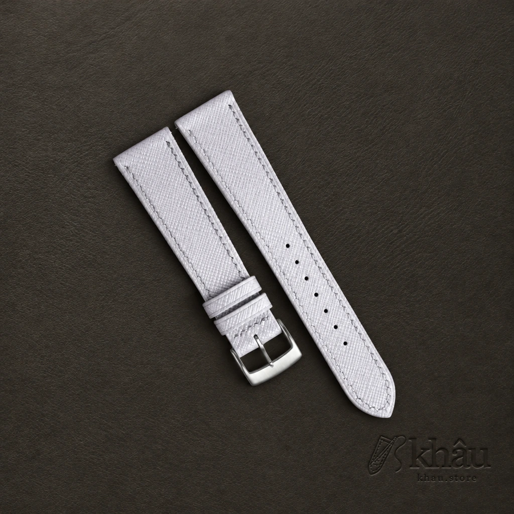 Light Purple Saffiano Leather Watch Strap — front view