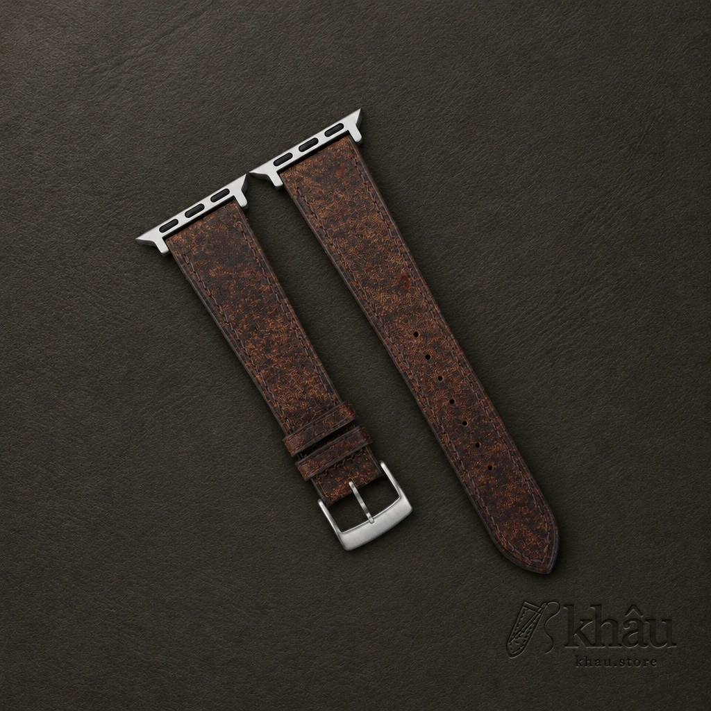 Tawny Brown Habana Leather Apple Watch Band — front view