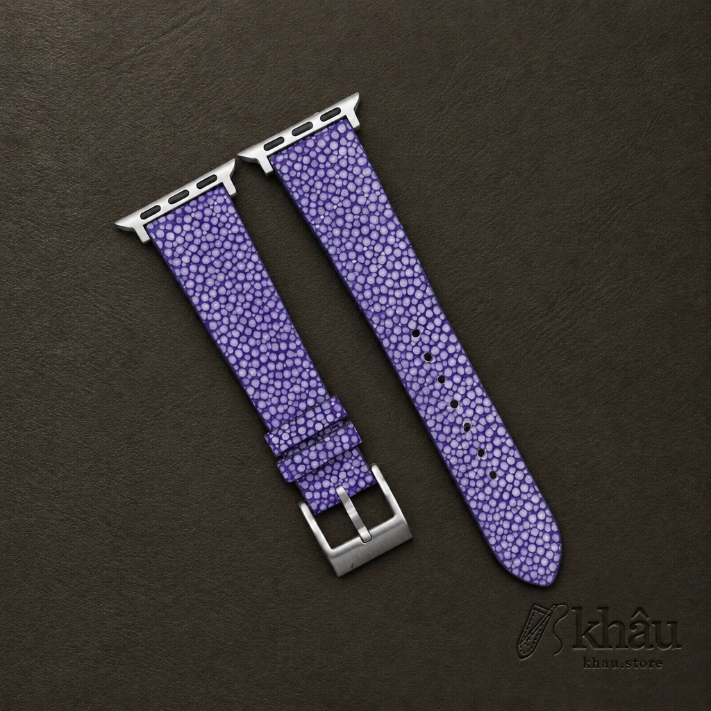 Purple Stingray Leather Apple Watch Band — front view