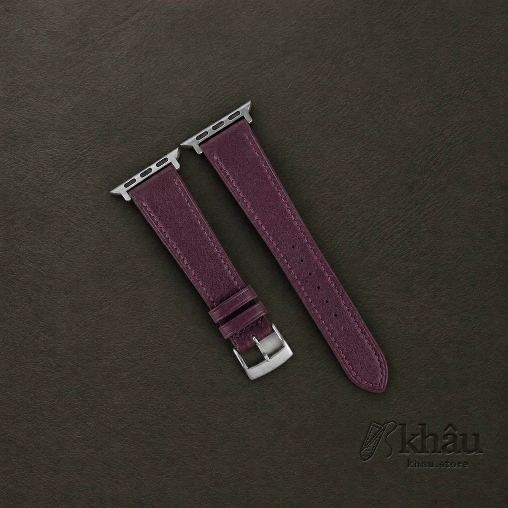 Purple Swift Leather Apple Watch Band — front view