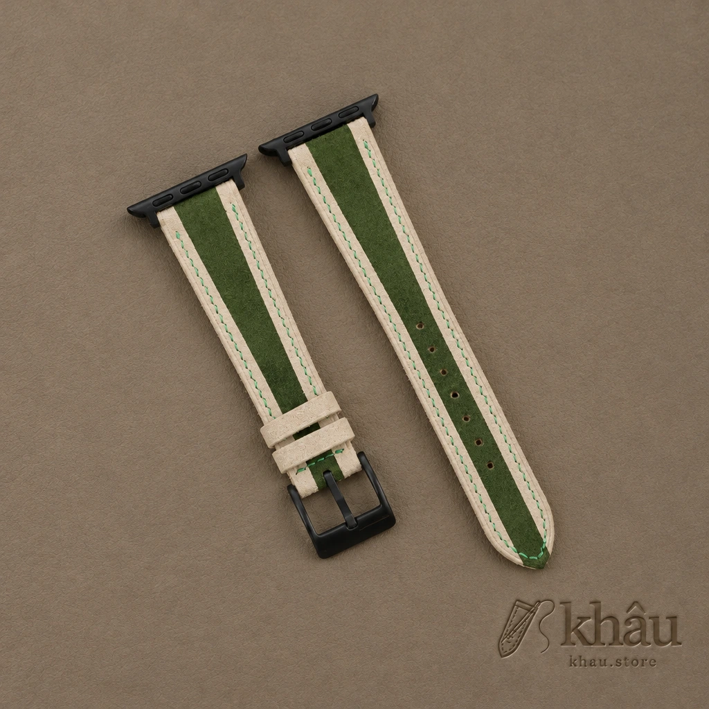 Christmas Gift Ideas Reindeer Suede Apple watch band — front view