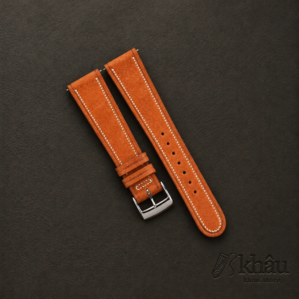 40’s Vintage Whiskey Pueblo Leather Watch Strap — front view