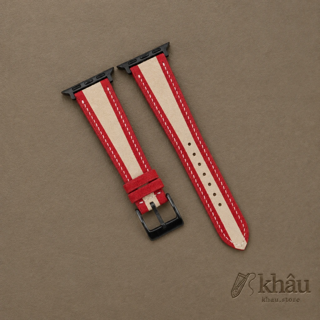 Christmas Gift Ideas Santa Claus Suede Apple watch band — front view