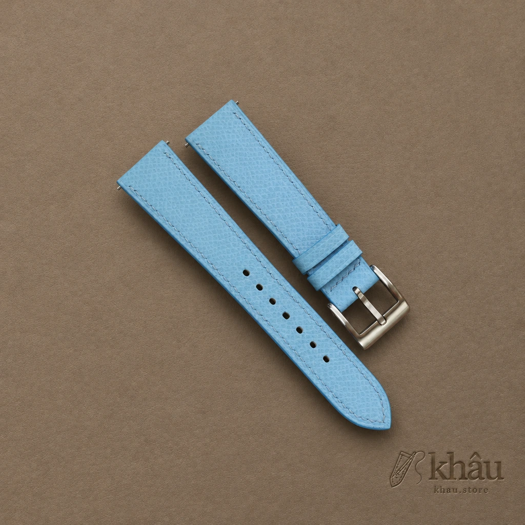 Miami Blue Epsom Leather Watch Strap — front view