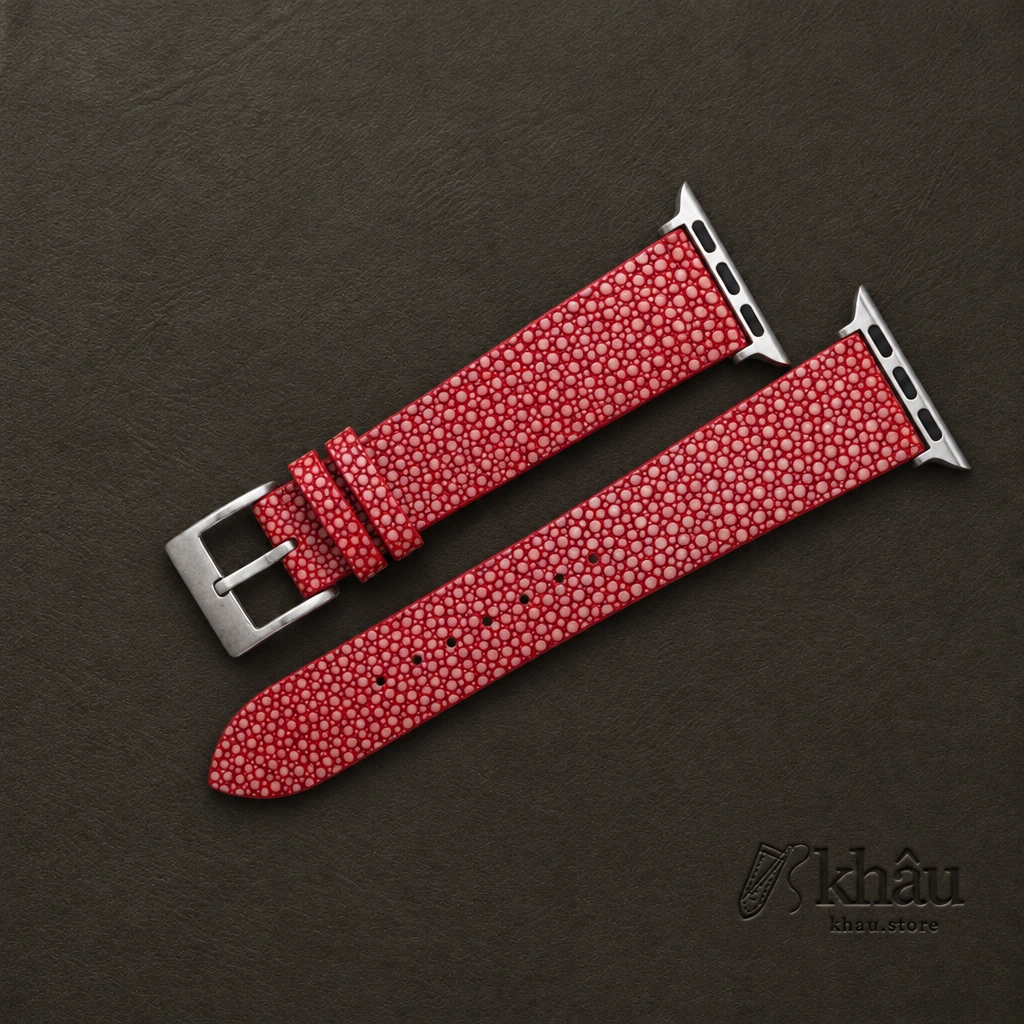 To My Daughter – Red Stingray Leather Apple Watch Band Gift for Daughter — front view