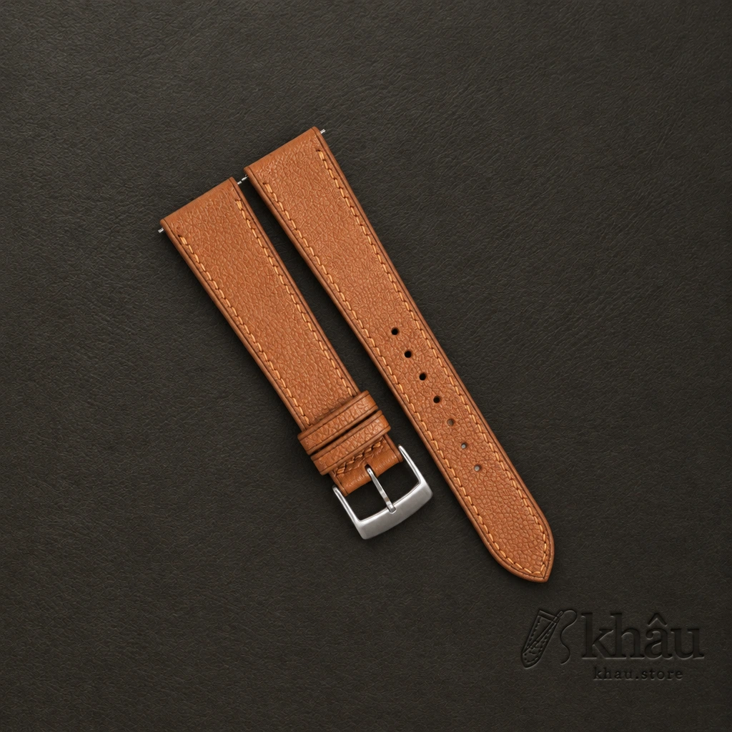 Golden Alran Chevre Leather Watch Strap — front view