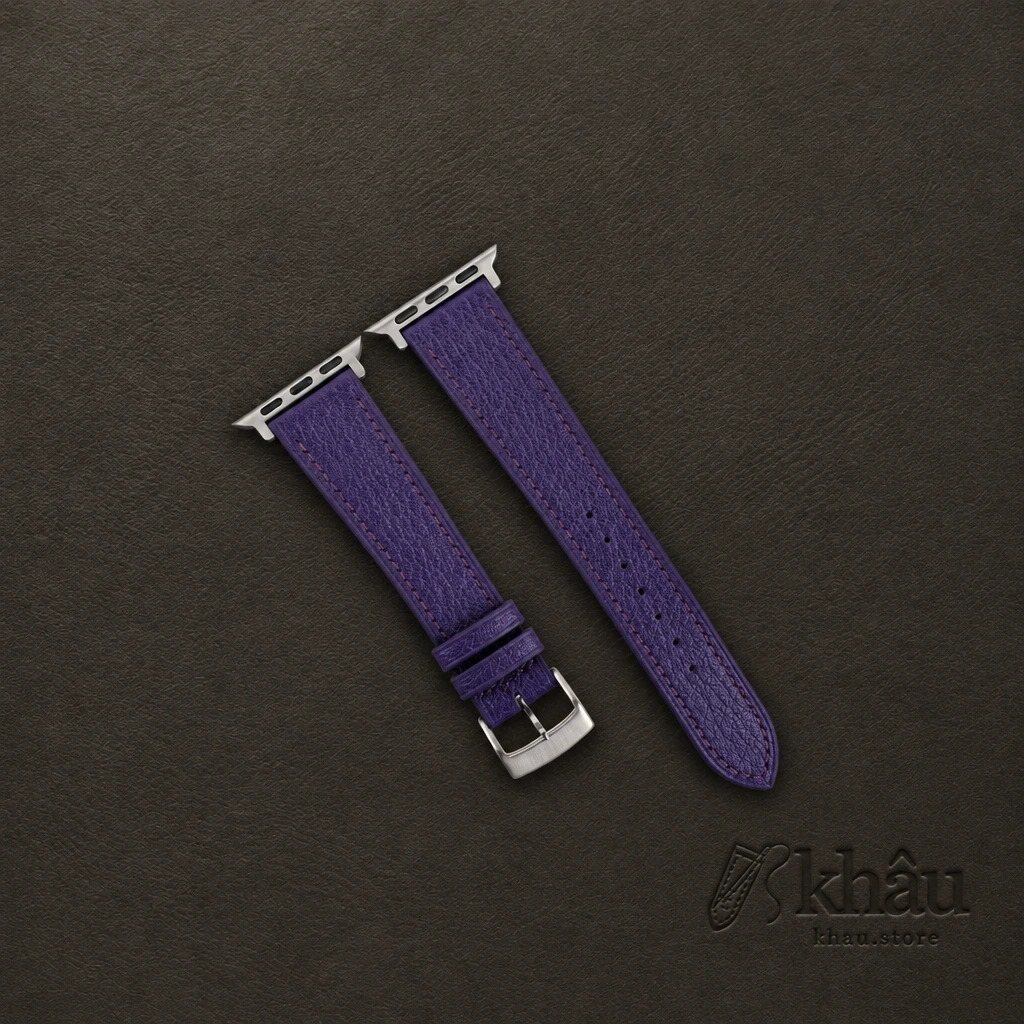 Purple Alran Chevre Sully Leather Apple Watch Band — front view