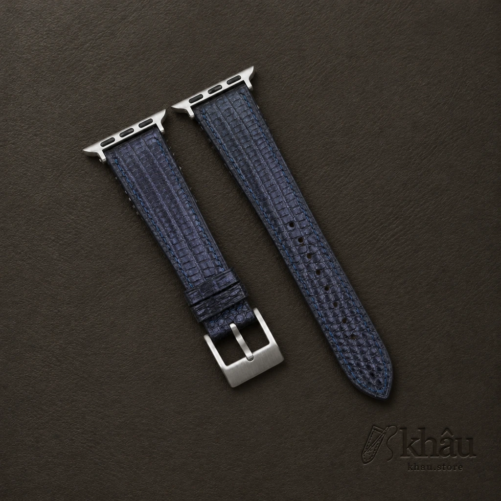 Purple Lizard Leather Apple Watch Band — front view