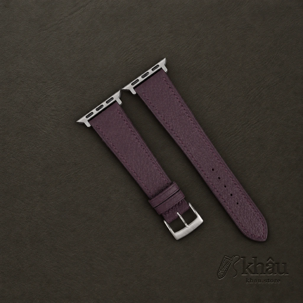Purple Togo Leather Apple Watch Band — front view